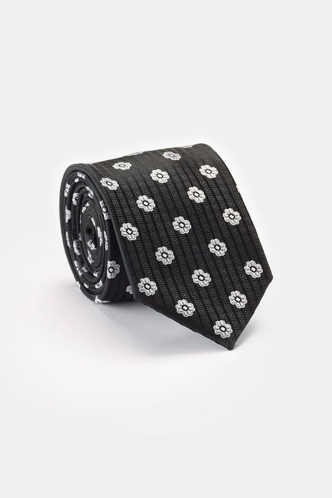 Jacquard Tie 7 cm Black