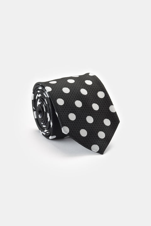 Jacquard Tie 7 cm Black