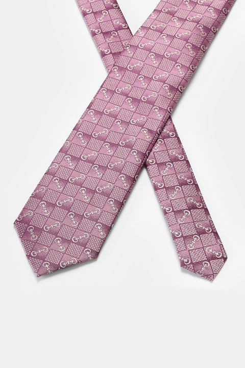 Jacquard Tie 7 cm Pink
