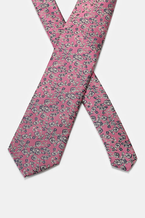 Jacquard Tie 7 cm Pink