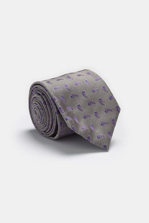 Jacquard Tie 7 cm Gray
