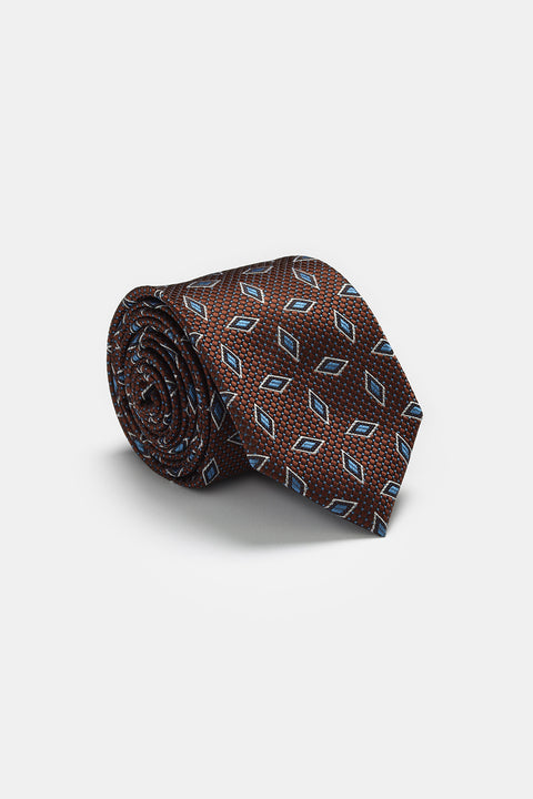 Jacquard Tie 6 cm Brown