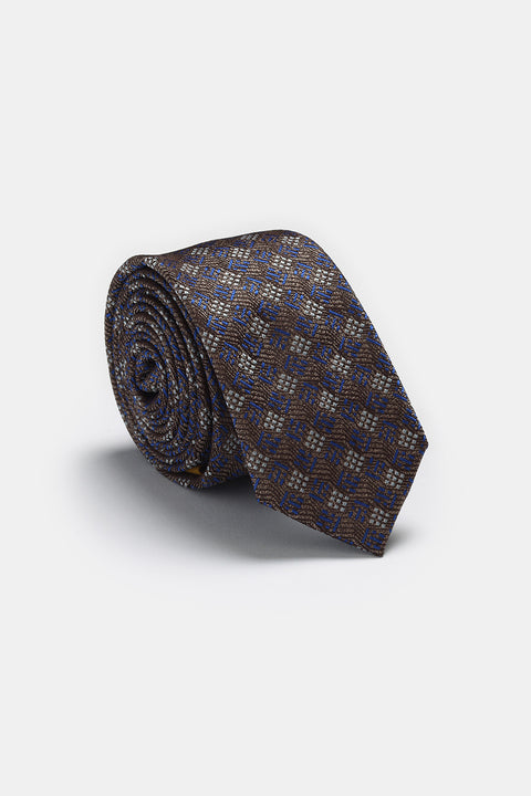 Jacquard Tie 7 cm Blue