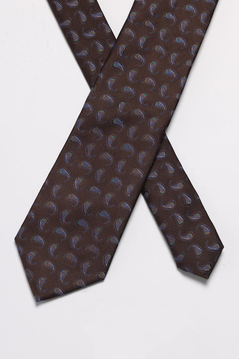 Jacquard Tie 7 cm Brown