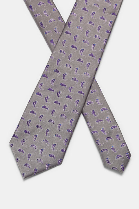 Jacquard Tie 7 cm Gray