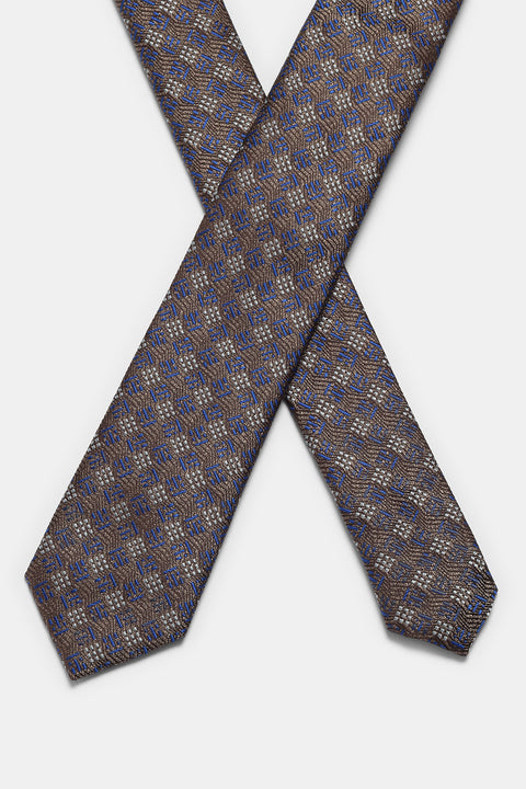 Jacquard Tie 7 cm Blue