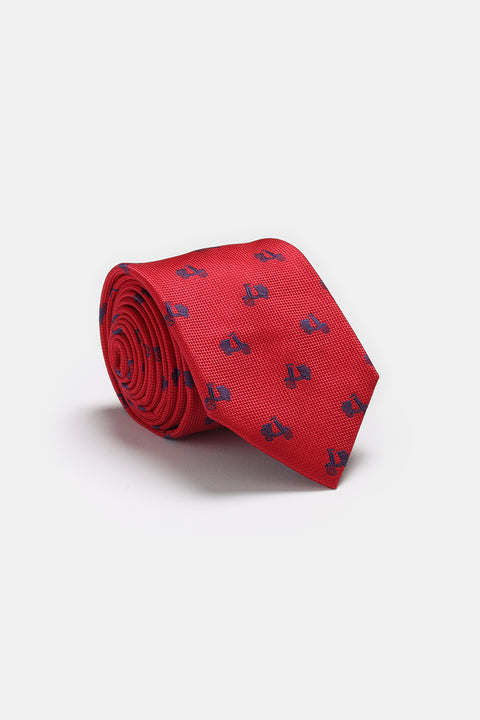 Jacquard Tie 6 cm Red