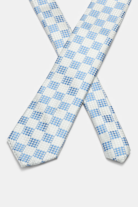 Jacquard Tie 7 cm Blue
