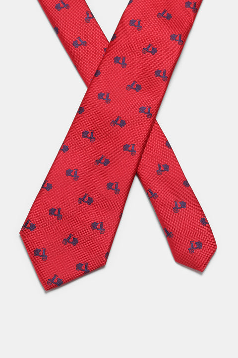 Jacquard Tie 6 cm Red