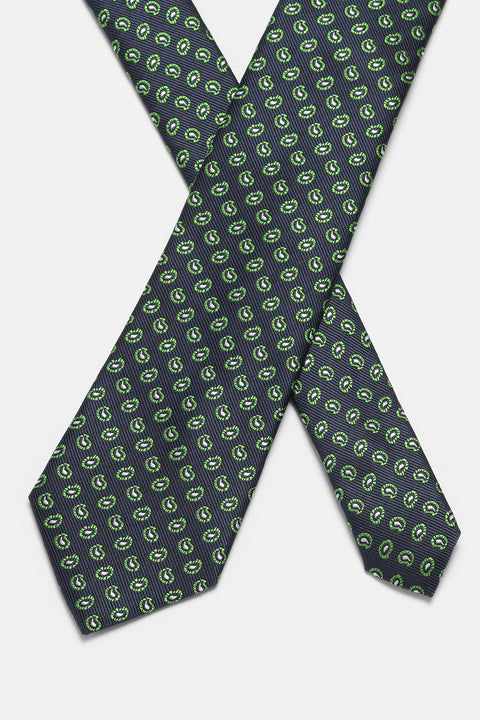 Jacquard Tie 7 cm Dark Blue