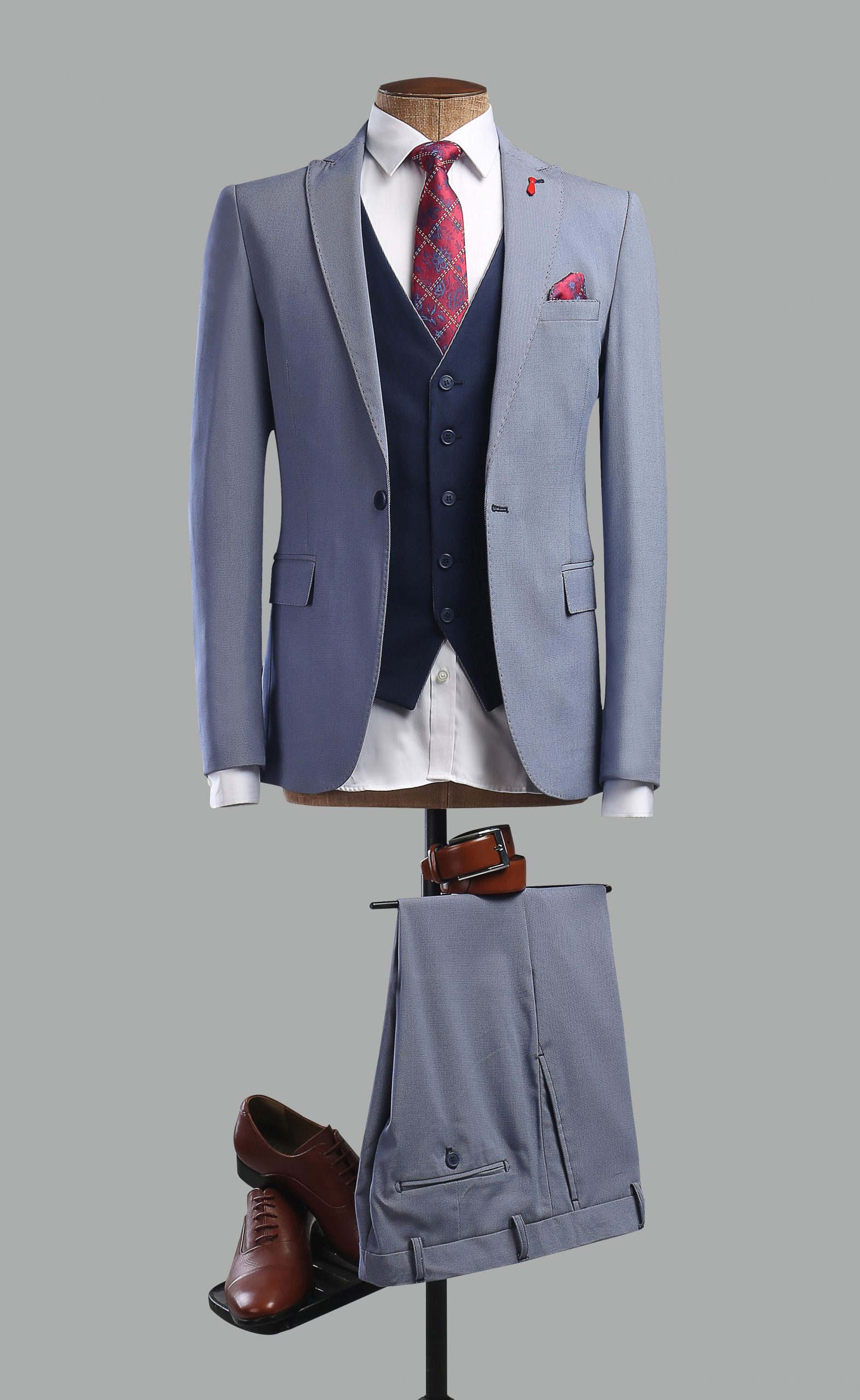 Slim Fit Suit Light Blue - TiE HOUSE