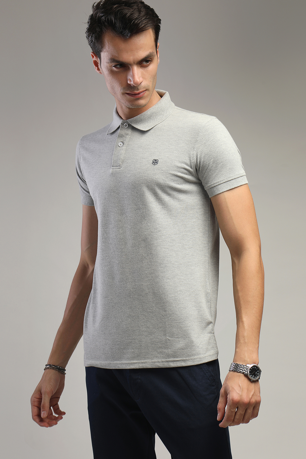 New Fit Polo Shirt Gray - TIE HOUSE
