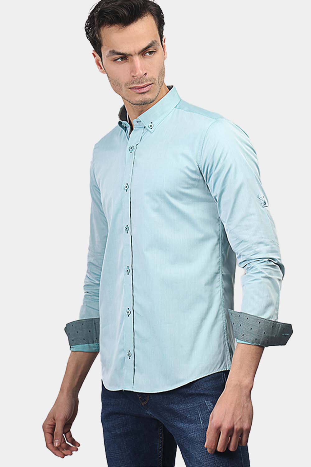 Slim Fit Shirt Turquoise - TIE HOUSE