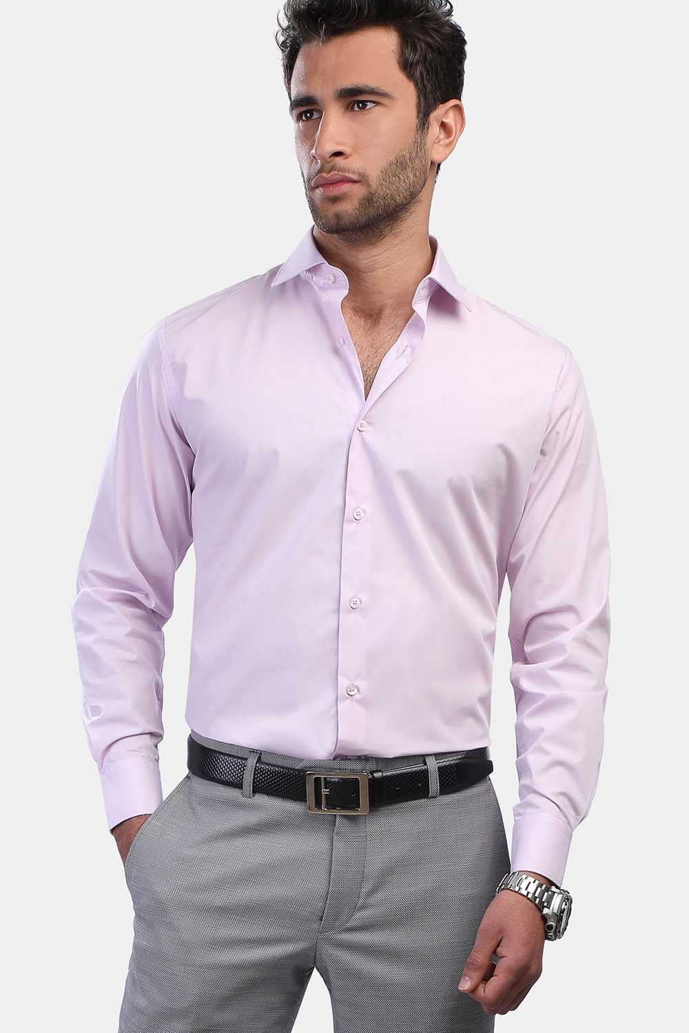 Regular Fit Shirt Light Purple - TiE HOUSE