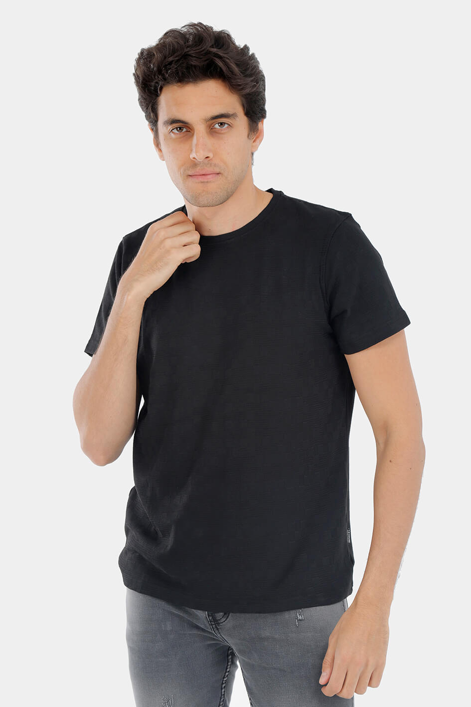 Regular Fit Round T-Shirt Black - TIE HOUSE