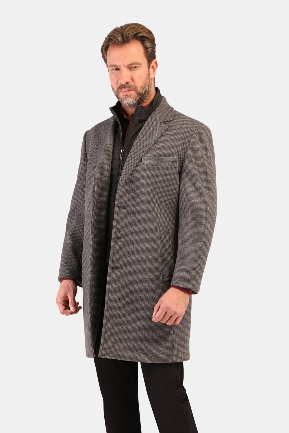 Regular Fit Coat Gray - TIE HOUSE