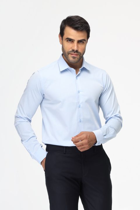 Classic Shirt Slim Fit 100% Cotton Light Blue