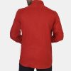 Slim Fit Linen Shirt Dark Red - Image 2