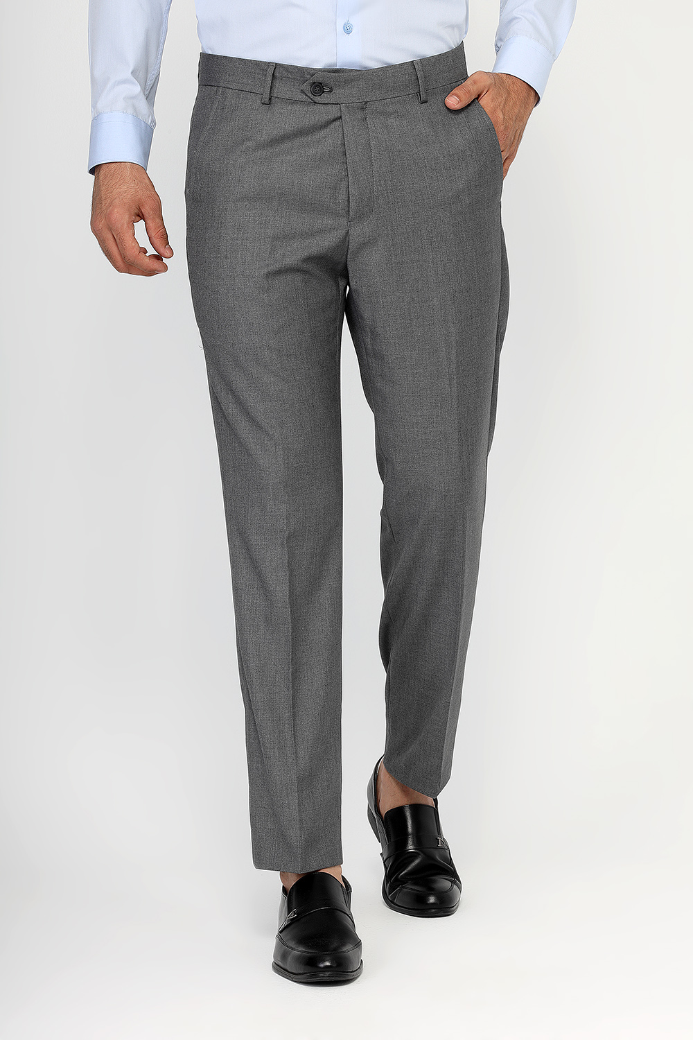 Grey bistretch wool suit trousers  Massimo Dutti