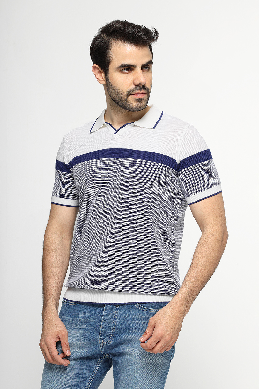 Polo Shirt Regular Fit Knitted Blue - TIE HOUSE
