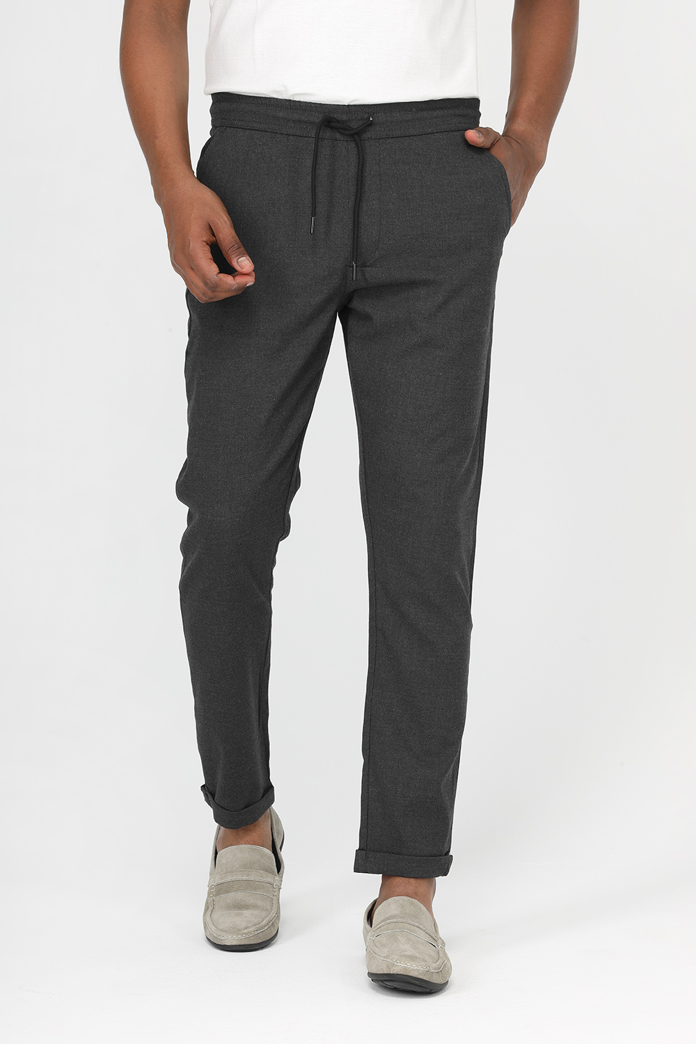 Slim Fit Classic Pants Dark Gray - TIE HOUSE