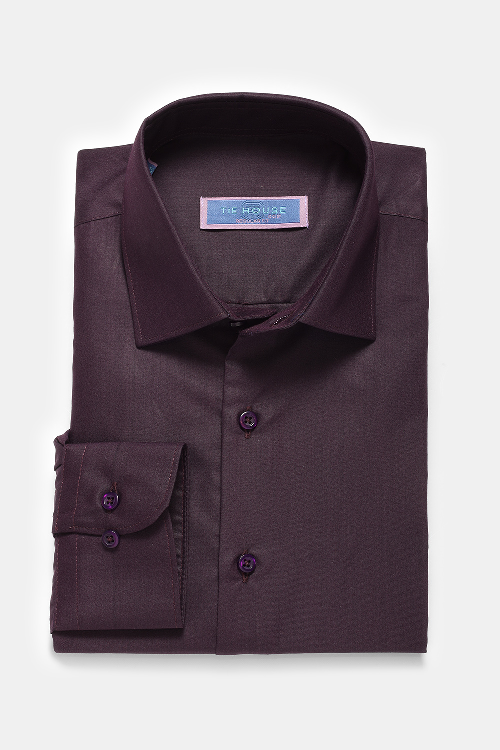 Classic Shirt Regular Fit Dark Purple - TIE HOUSE