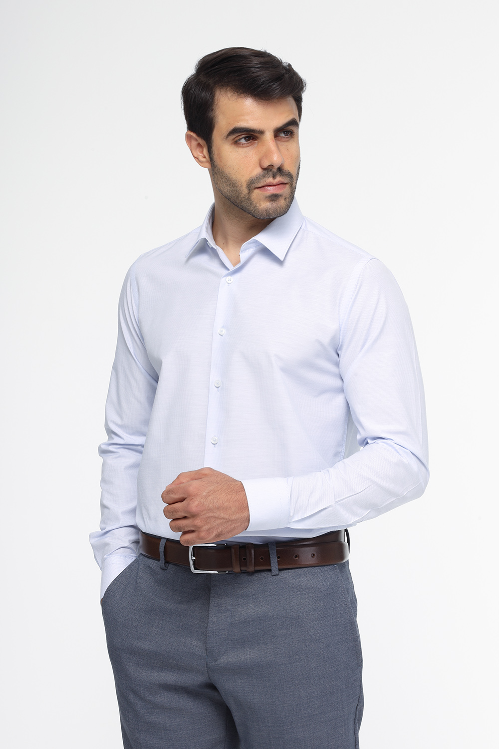 Slim Fit Shirt Light Blue - TIE HOUSE