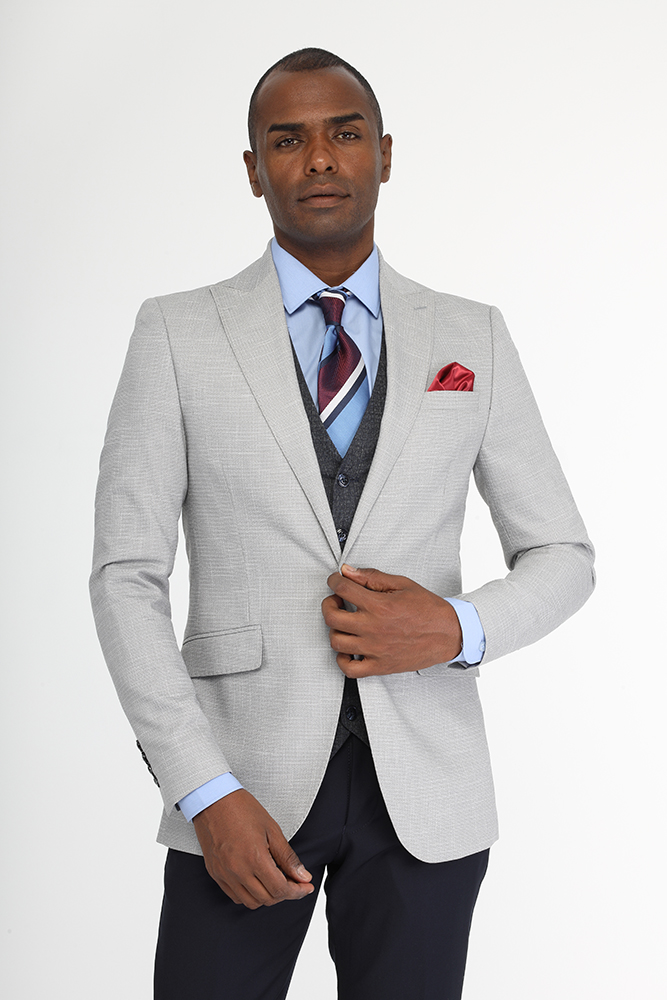 Slim Fit Suit Light Gray - TIE HOUSE