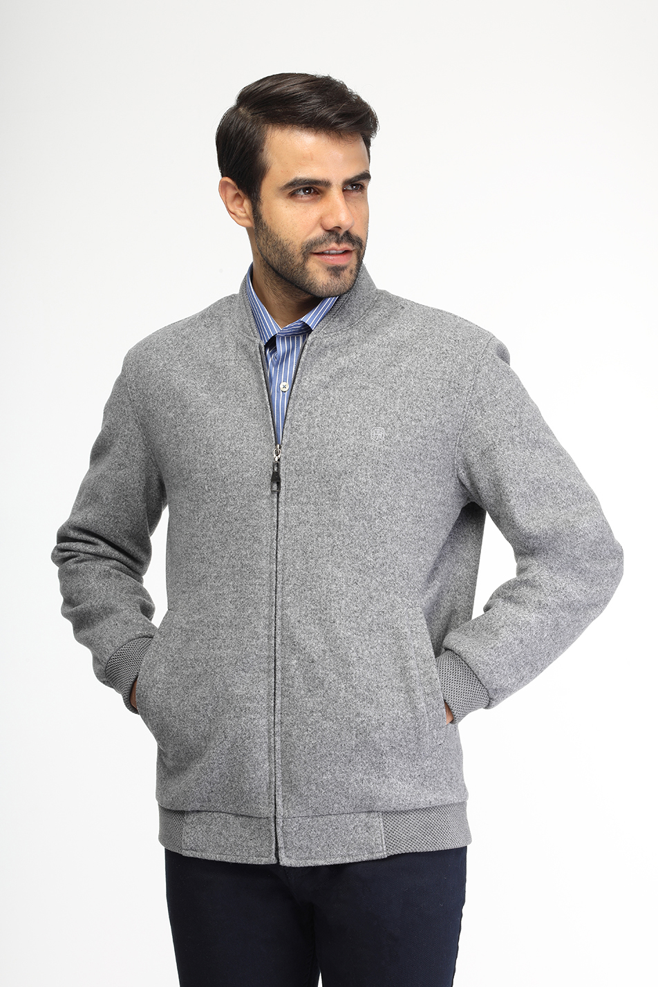 Regular Fit Sweater Light Gray - TIE HOUSE