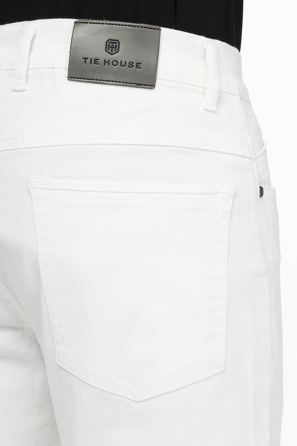 Slim Fit Trousers White - TIE HOUSE