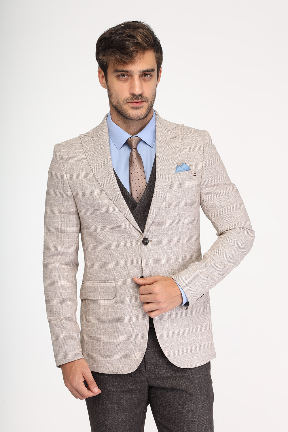 Slim Fit Suit Beige - TIE HOUSE