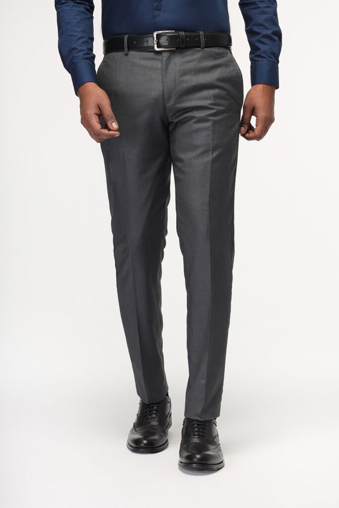 Grey Checkered Classic Fit Pants