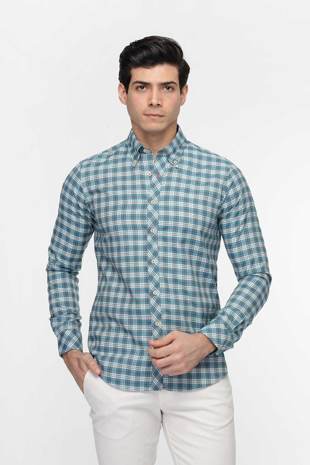 Slim Fit Shirt Green - TIE HOUSE