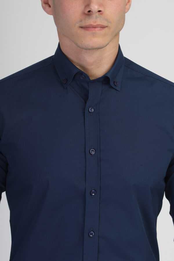 Classic Shirt Slim fit Dark Blue TIE HOUSE — free download