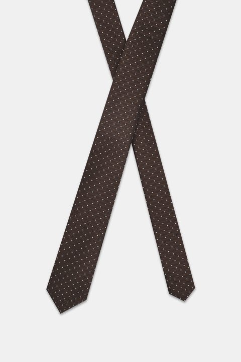 Jacquard Tie 6 cm Brown - Image 2