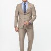 Slim Straight Fit Suit Beige