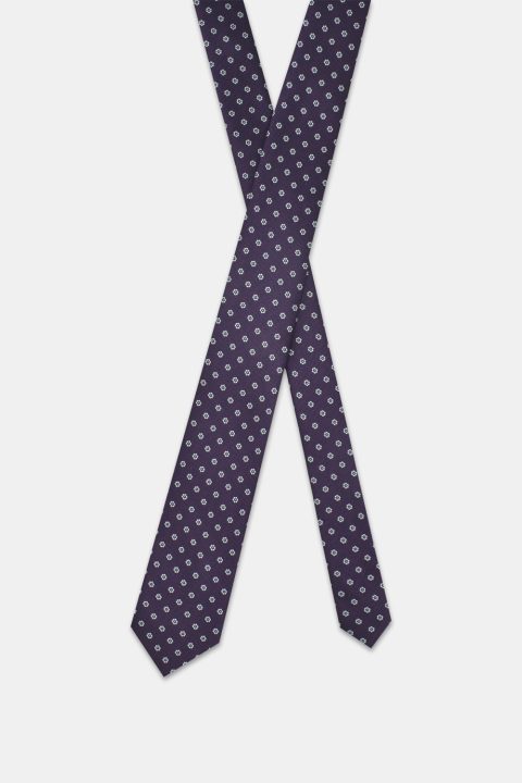 Jacquard Tie 7 cm Dark Blue - Image 2