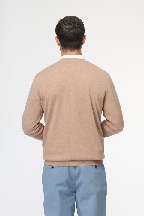 Regular Fit Pullover V Beige - Image 4