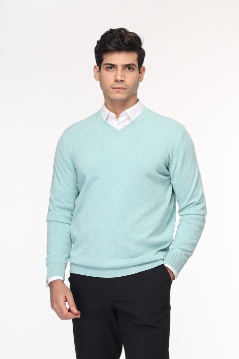 Regular Fit Pullover V Turquoise