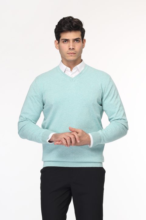 Regular Fit Pullover V Turquoise - Image 3