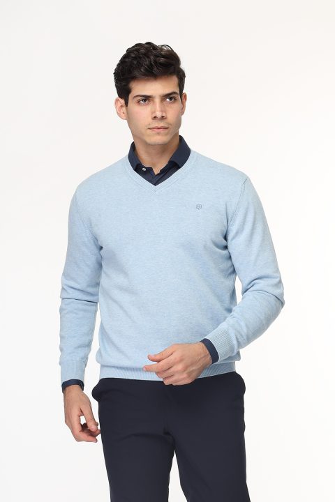 Regular Fit Pullover V Light Blue - Image 3