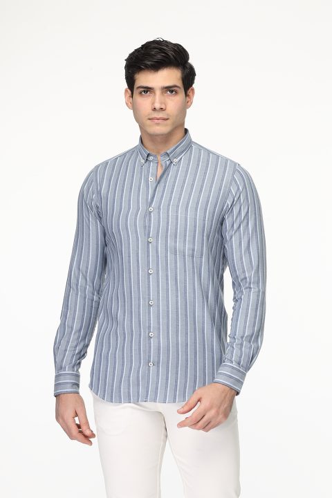 Slim Fit Shirt Light Blue - Image 3