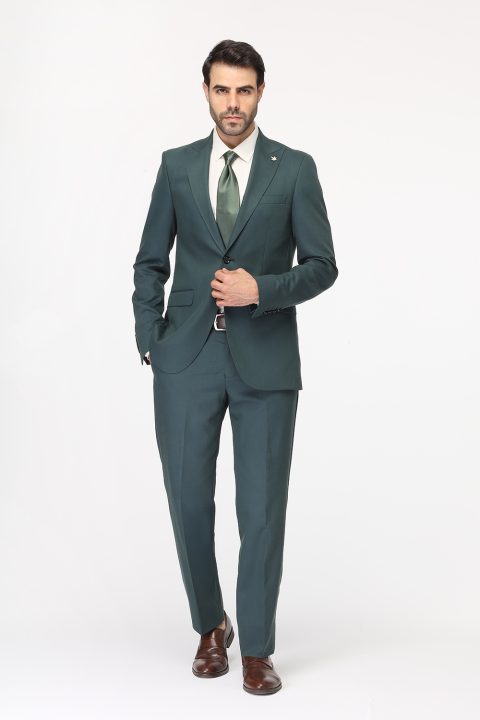 Slim Straight Fit Suit Green