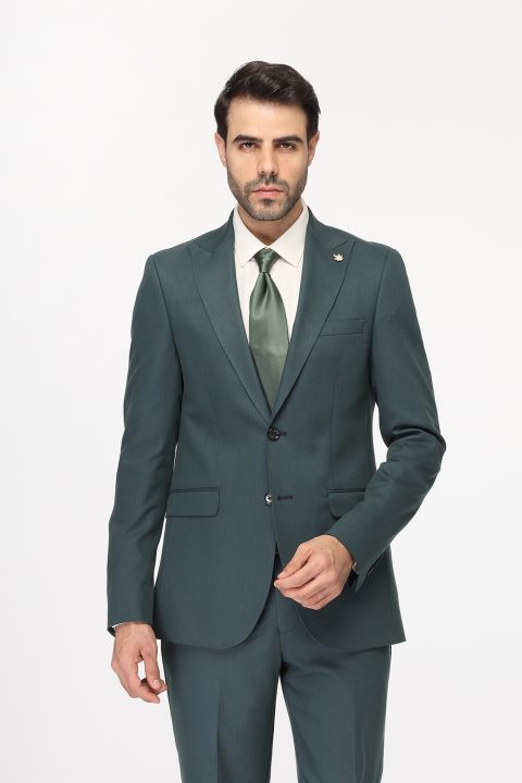 Slim Straight Fit Suit Green - Image 4