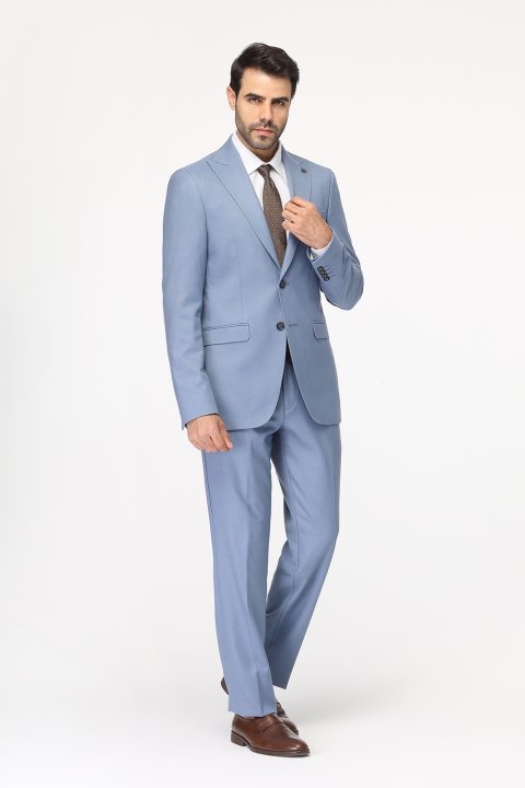 Slim Straight Fit Suit Blue - Image 3