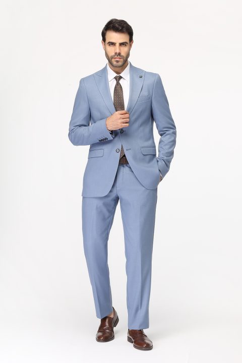 Slim Straight Fit Suit Blue