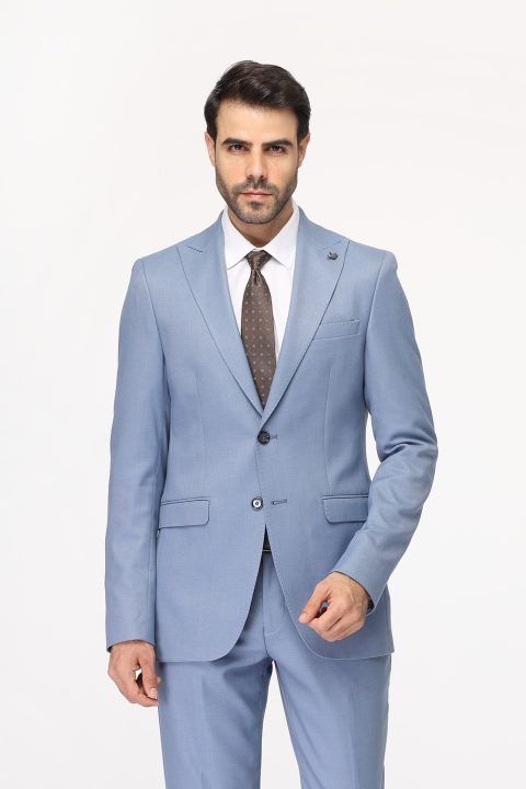 Slim Straight Fit Suit Blue - Image 4