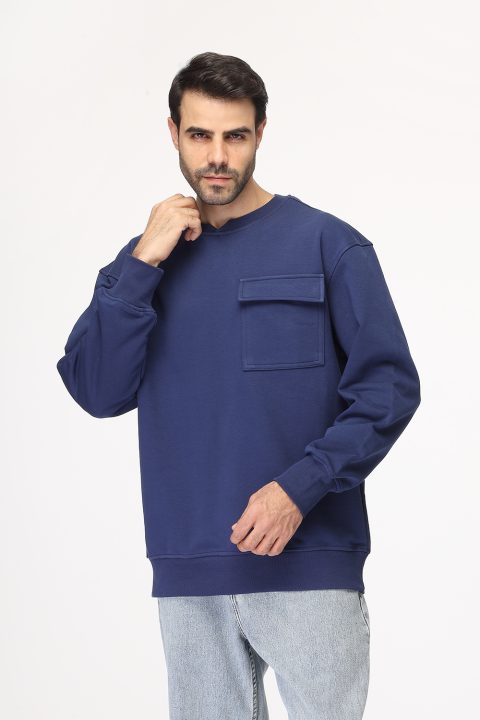 Over Size Sweat Shirt Dark Blue