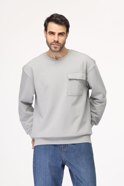 Over Size Sweat Shirt Gray - Image 3