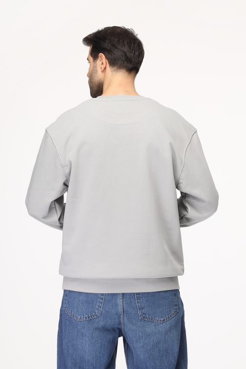 Over Size Sweat Shirt Gray - Image 4